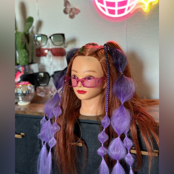 Rave festival Braids. Mini set tie in hair extensions - Picture 2 of 5